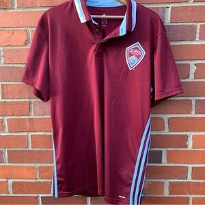 Adidas Colorado Rapids MLS soccer maroon blue white short sleeve polo shirt- XL